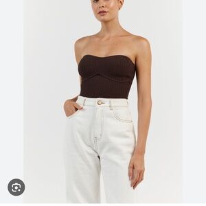 Dissh RAVEN BITTER CHOC KNIT BANDEAU